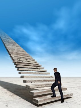 merdivenlerde tırmanma işadamı