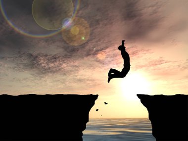 işadamı siluet atlama