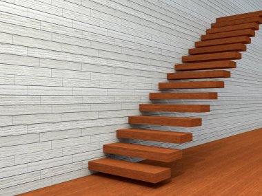stairsteps duvarının yakınında 3D çizimi
