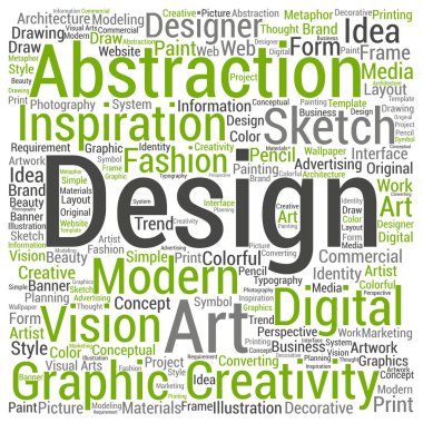 grafik tasarım metin kelime bulutu 