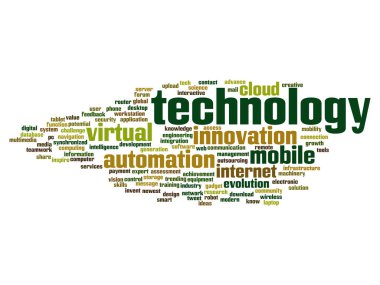 teknoloji soyut kelime bulutu 