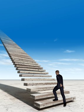 merdivenlerde tırmanma işadamı