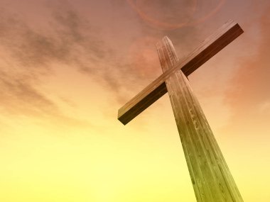 kaya üzerinde Hıristiyan çapraz duran