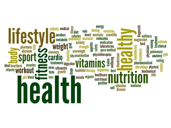 Health diet or sport word cloud — Stock Photo, Image