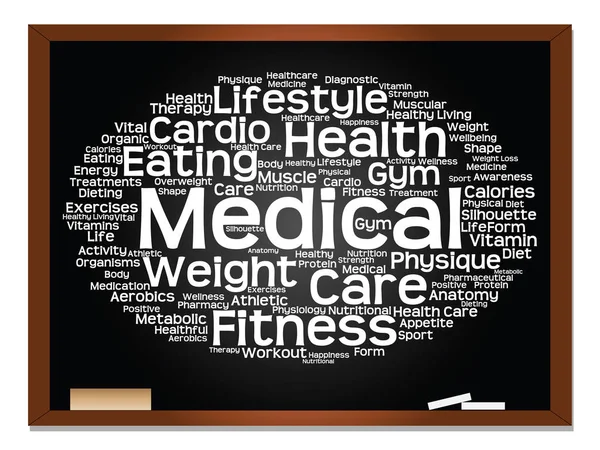 Salud, nutrición y deporte palabra nube — Foto de Stock