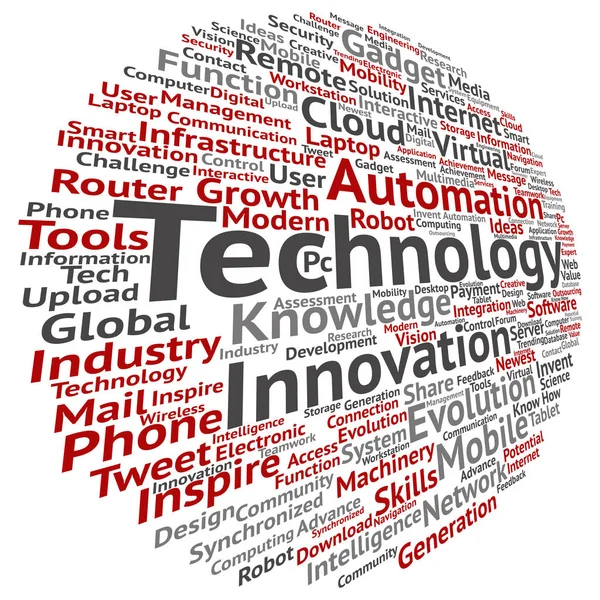 Technology abstract word cloud — Stock Photo, Image