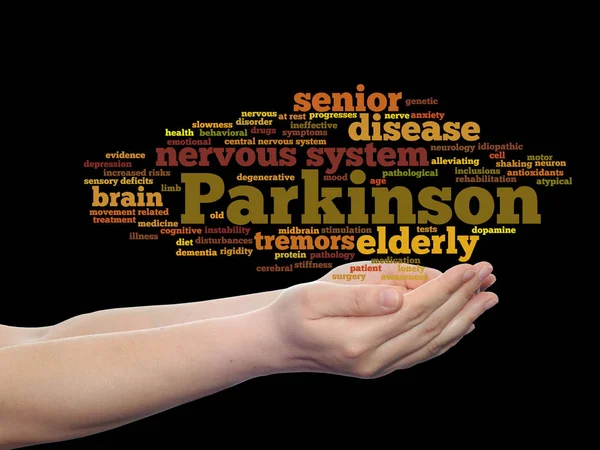 Doença de Parkinson nuvem palavra cuidados de saúde — Fotografia de Stock