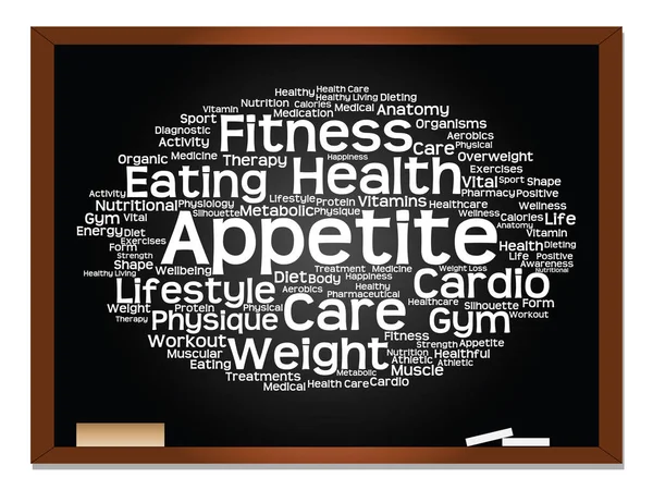 Salud, nutrición y deporte palabra nube —  Fotos de Stock