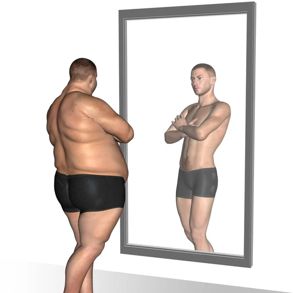 Illustrazione del corpo umano sovrappeso — Foto Stock