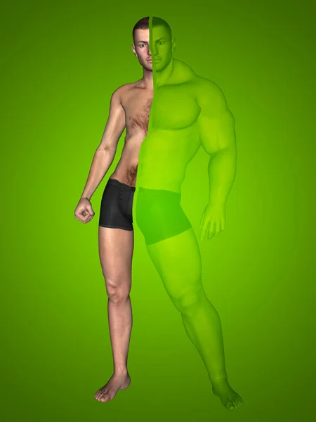 Illustratie van sterke menselijk lichaam — Stockfoto