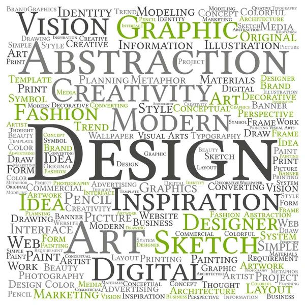 Graphic design text word cloud — Stock Photo, Image