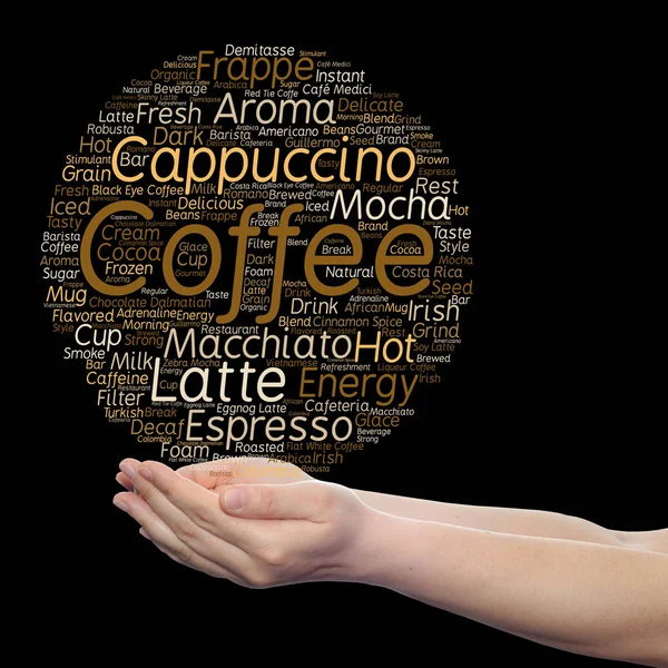 Coffee drink text word cloud — Stock Photo, Image