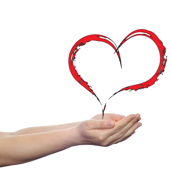 Herz-Symbol in menschlichen Händen — Stockfoto