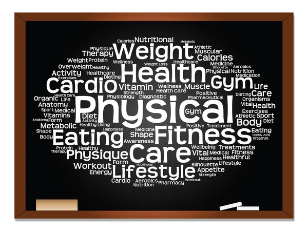 Kesehatan, nutrisi dan kata olahraga cloud — Stok Foto