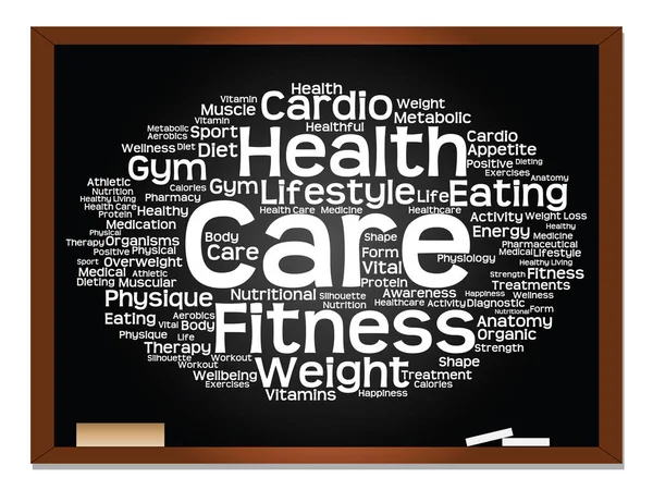 Health, nutrition and sport word cloud — Stock Photo, Image