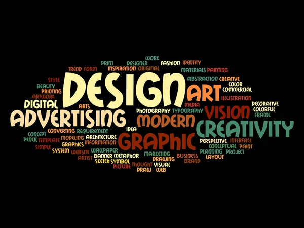Graphic design text word cloud — Stock Photo, Image