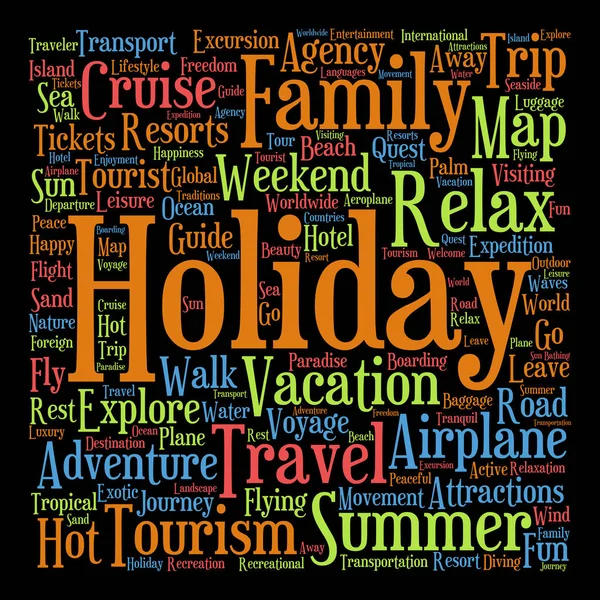 Travel text word cloud — Stock Photo, Image