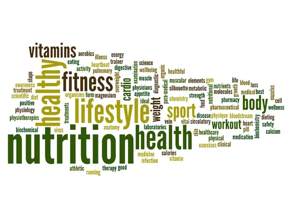 Health, nutrition and sport word cloud — Stock Photo, Image