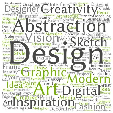 grafik tasarım metin kelime bulutu