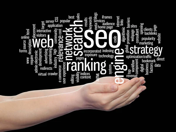 SEO tekst word cloud — Stockfoto