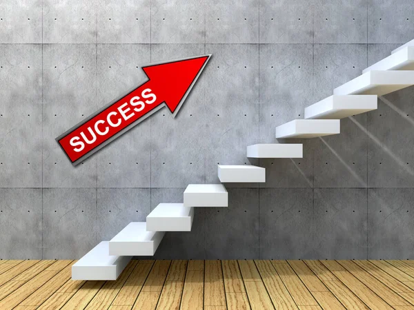 3D illustration av stairsteps nära vägg — Stockfoto