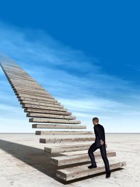 merdivenlerde tırmanma işadamı