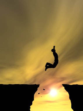 işadamı siluet atlama