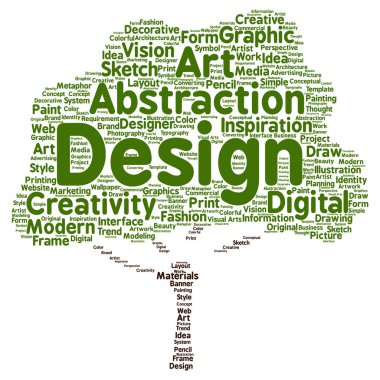 grafik tasarım metin kelime bulutu 