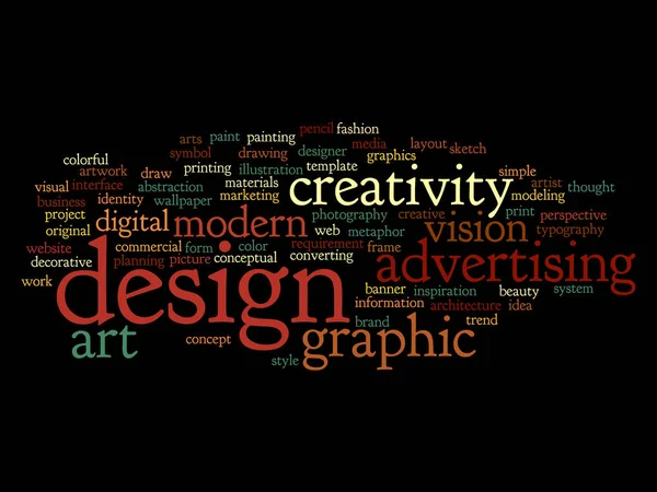 Graphic design text word cloud — Stock Photo, Image