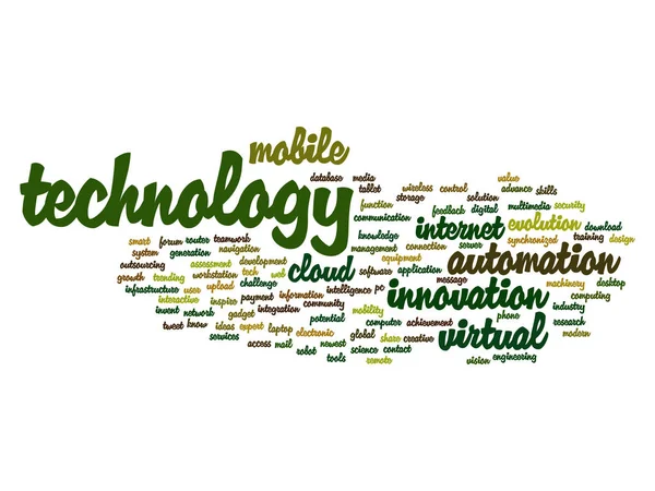 Technologie abstrakte Wortwolke — Stockfoto
