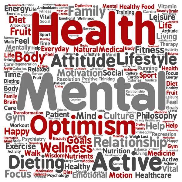 Mental health text word cloud — Stock Photo, Image