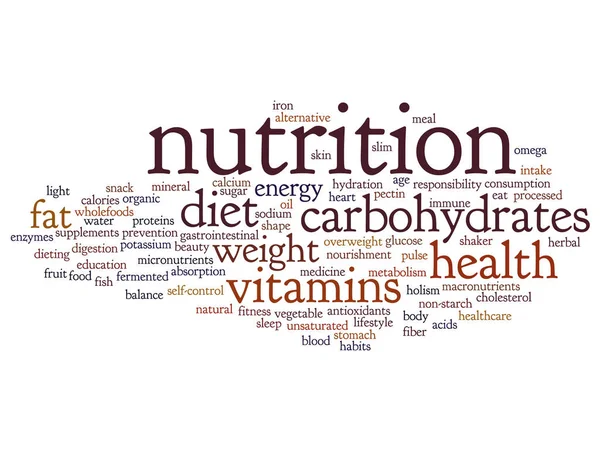 栄養健康抽象的な単語の雲 — ストック写真