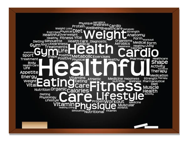 Θέματα υγείας, διατροφής και αθλητισμού σύννεφο λέξεων — Φωτογραφία Αρχείου