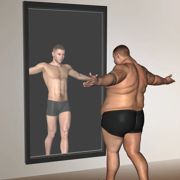 太りすぎの人間の体のイラスト — ストック写真