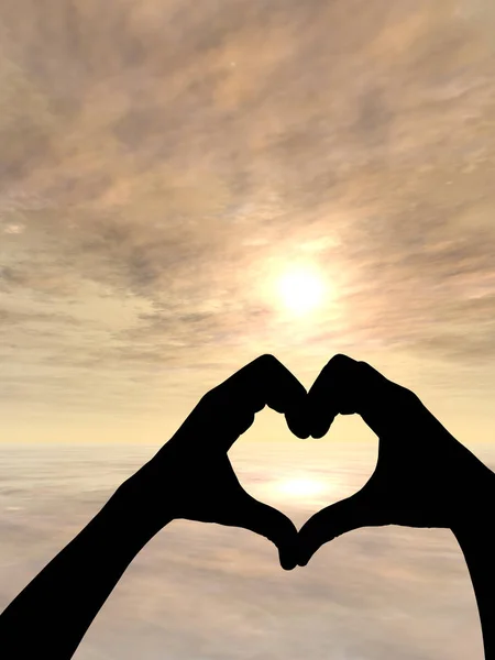 Heart symbol made of human hands — Stock Photo, Image