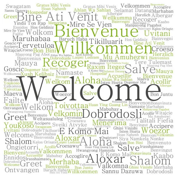 Groet internationale word cloud — Stockfoto