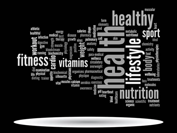 Gesundheit Ernährung oder Sport Wortwolke — Stockfoto