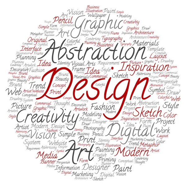 Concept or conceptual creativity art graphic design circle word cloud isolated on background — Stock Photo, Image