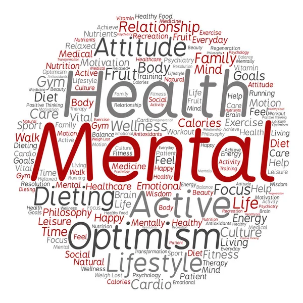 Mental health text word cloud — Stock Photo, Image