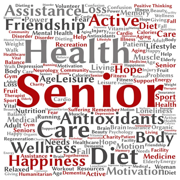 senior people health word cloud