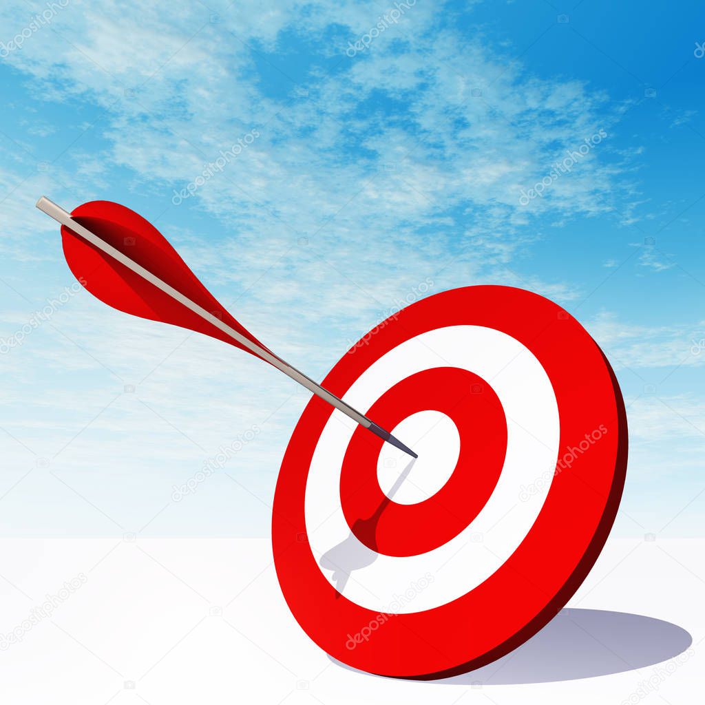 dart target board with arrow