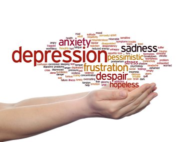 depresyon soyut kelime bulutu