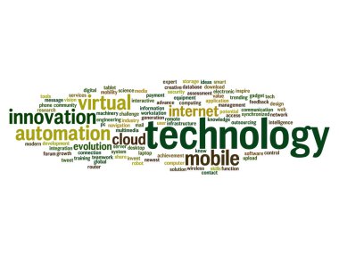 teknoloji soyut kelime bulutu 