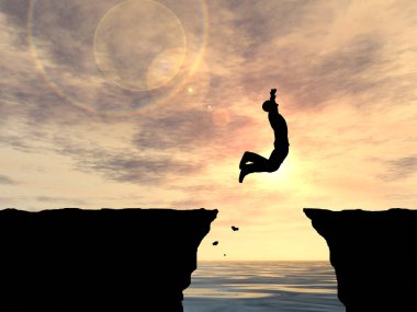 işadamı siluet atlama