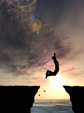 işadamı siluet atlama