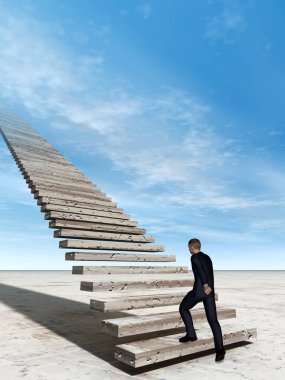 merdivenlerde tırmanma işadamı