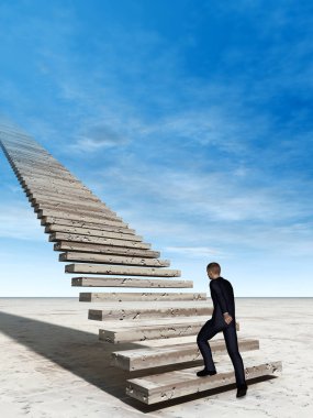 merdivenlerde tırmanma işadamı