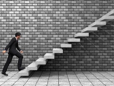 merdivenlerde tırmanma işadamı