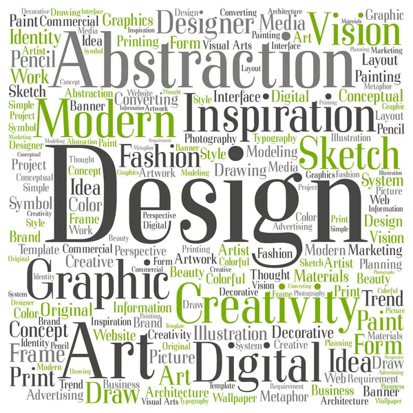 Grafisk design text word cloud — Stockfoto