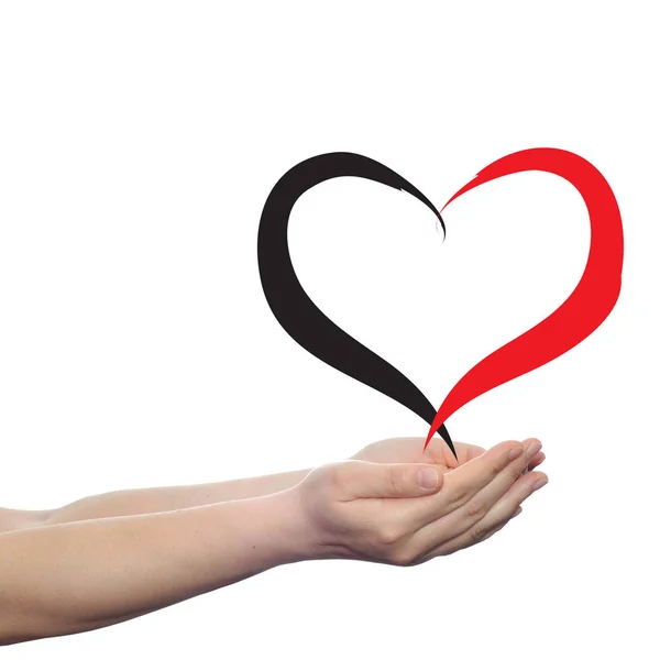 Herz-Symbol in menschlichen Händen — Stockfoto